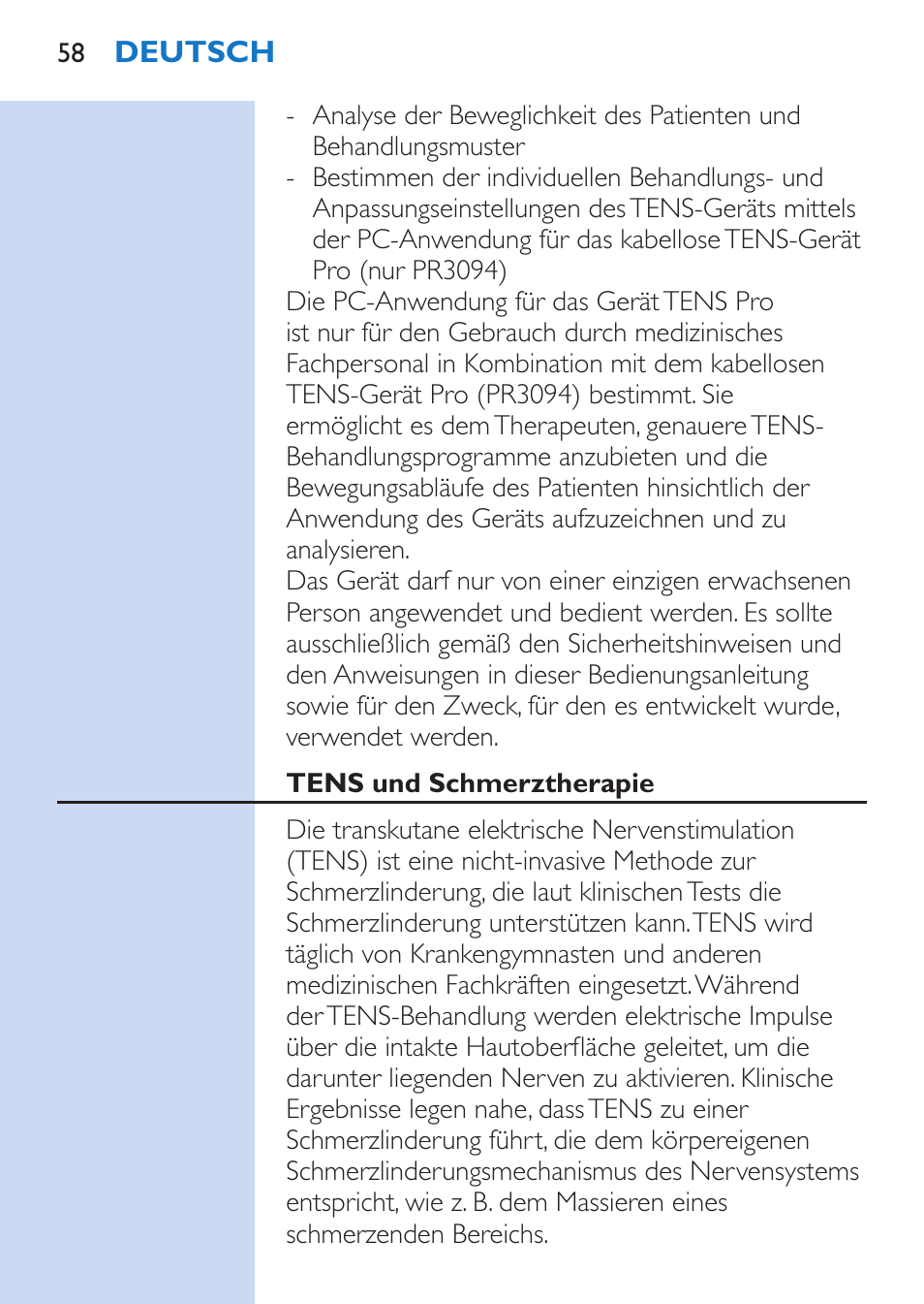 Philips TensRelief 12 selbstklebende Elektroden User Manual | Page 58 / 236