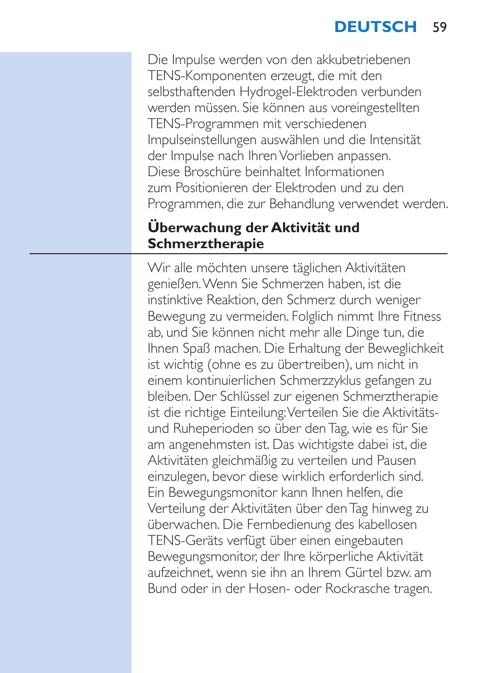 Philips TensRelief 12 selbstklebende Elektroden User Manual | Page 59 / 236