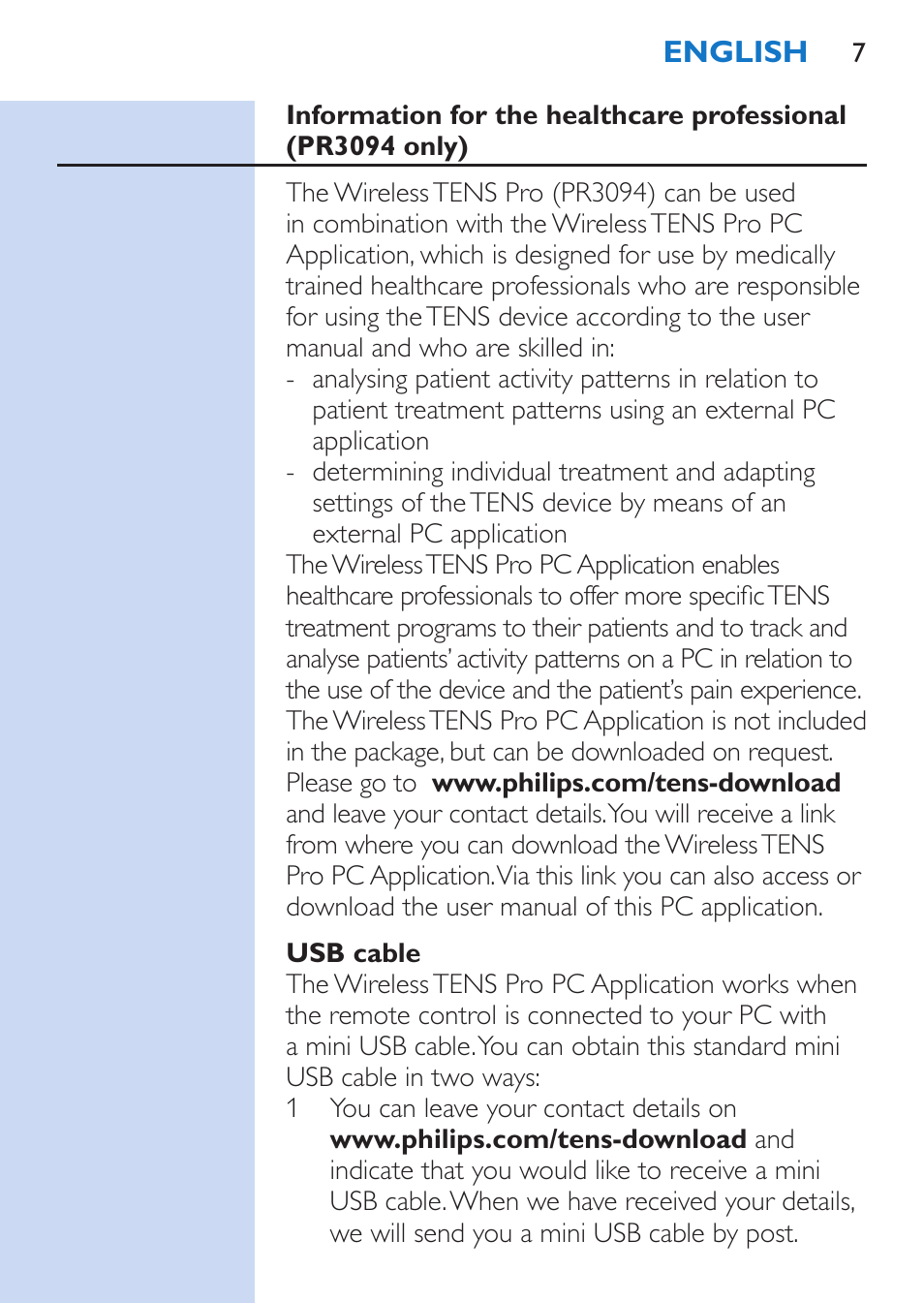 Philips TensRelief 12 selbstklebende Elektroden User Manual | Page 7 / 236