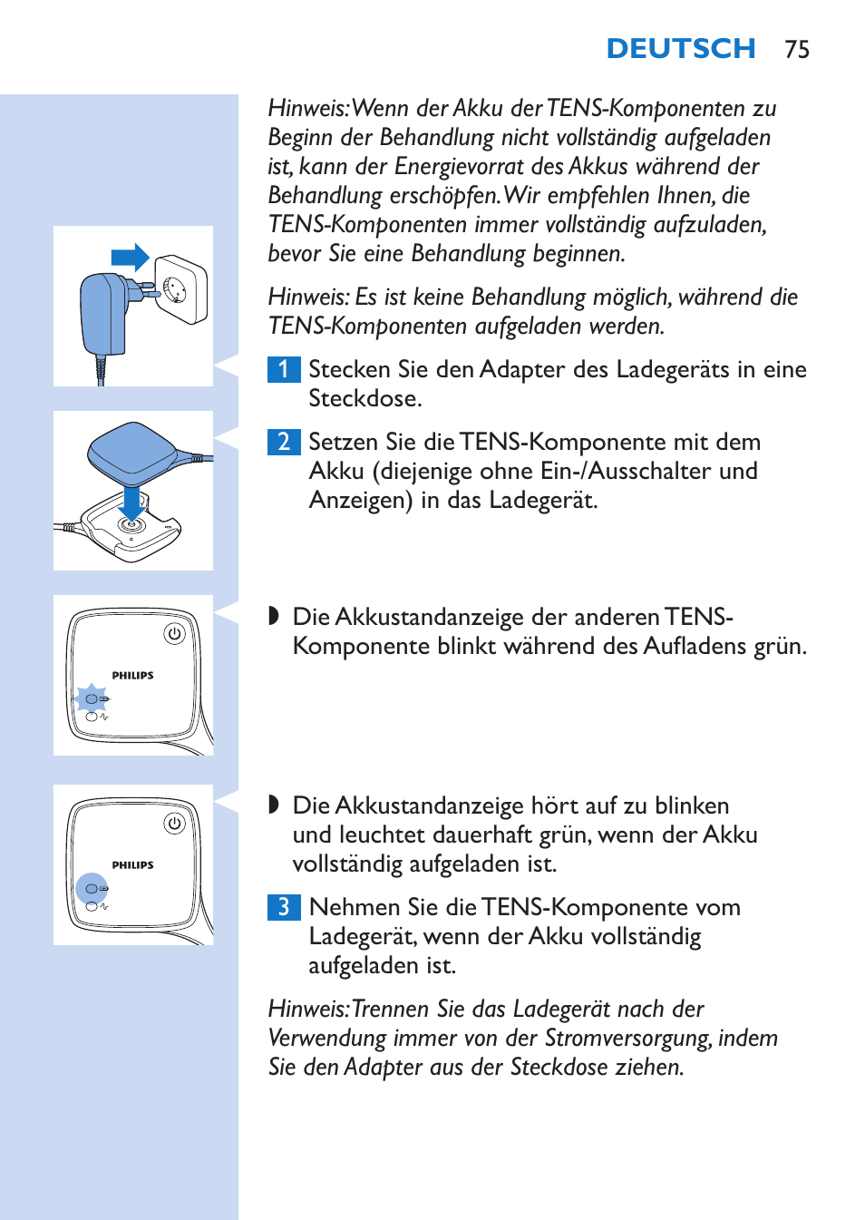 Philips TensRelief 12 selbstklebende Elektroden User Manual | Page 75 / 236