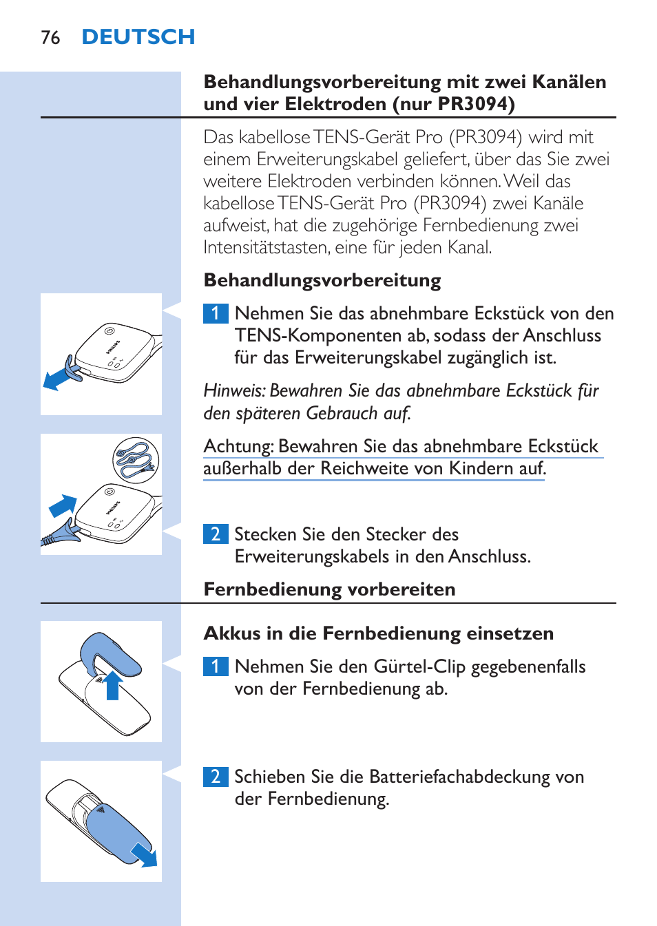 Philips TensRelief 12 selbstklebende Elektroden User Manual | Page 76 / 236