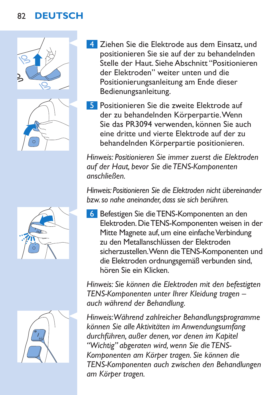 Philips TensRelief 12 selbstklebende Elektroden User Manual | Page 82 / 236