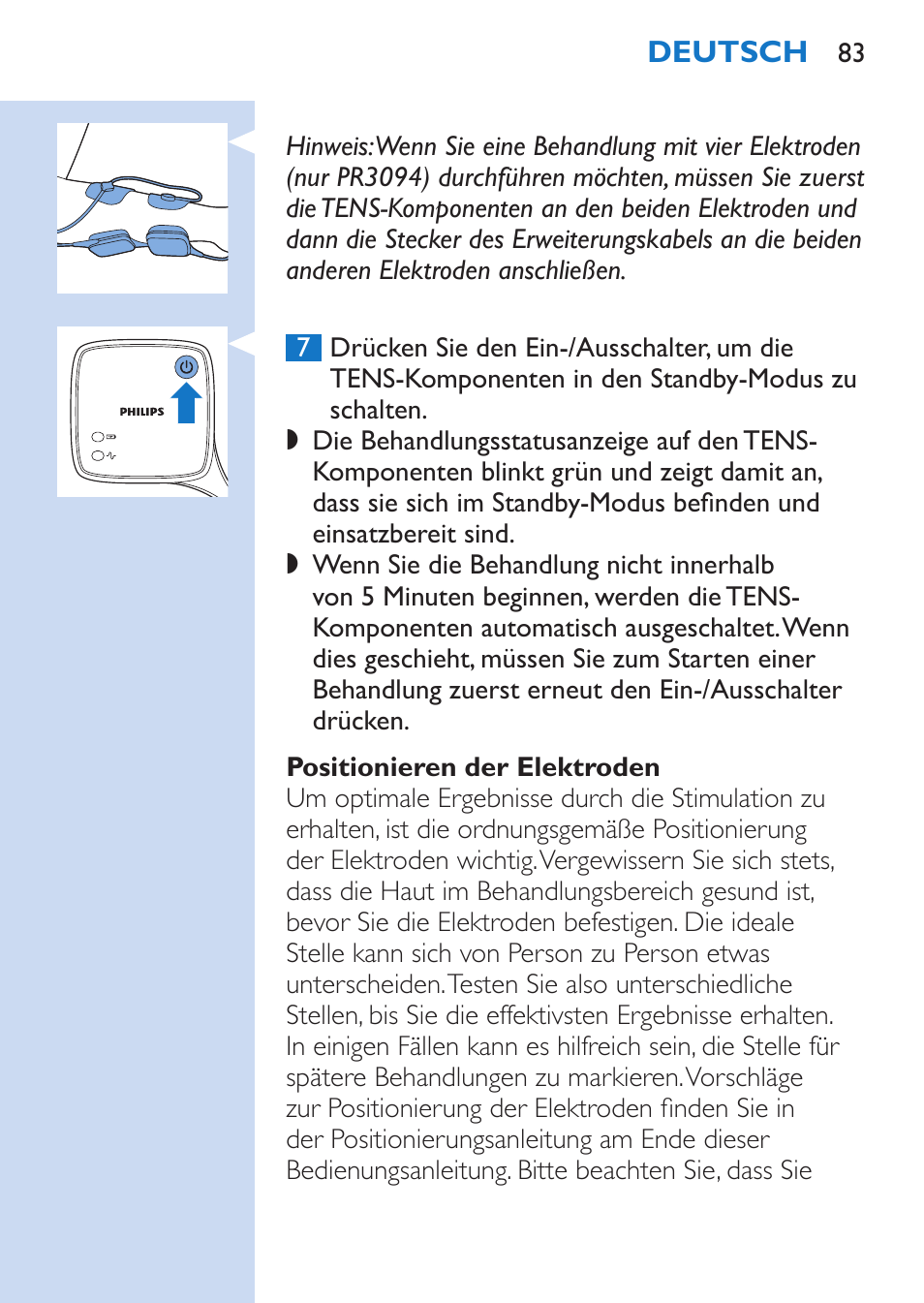 Philips TensRelief 12 selbstklebende Elektroden User Manual | Page 83 / 236