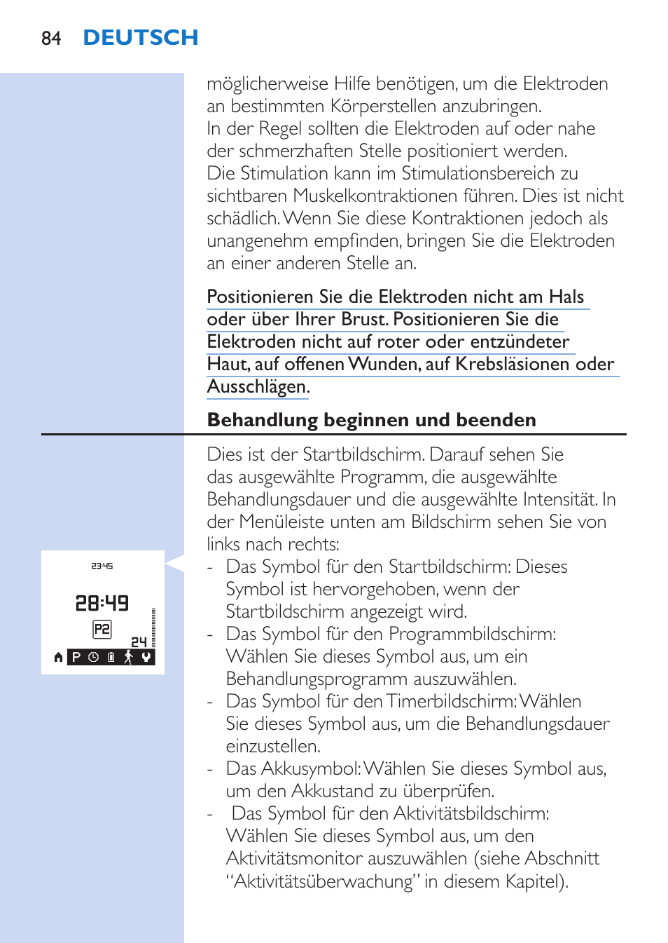 Philips TensRelief 12 selbstklebende Elektroden User Manual | Page 84 / 236