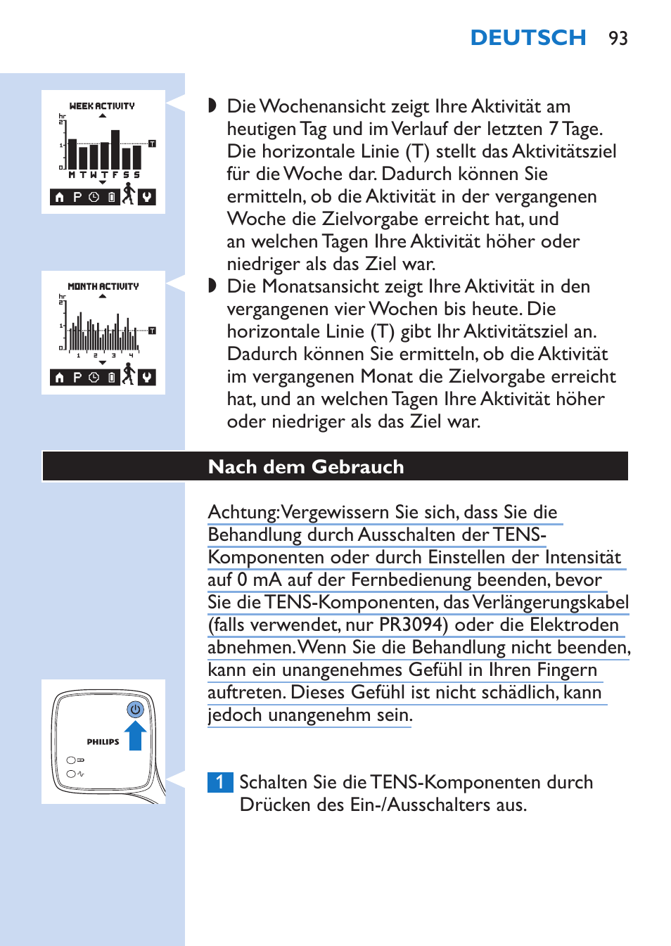 Philips TensRelief 12 selbstklebende Elektroden User Manual | Page 93 / 236