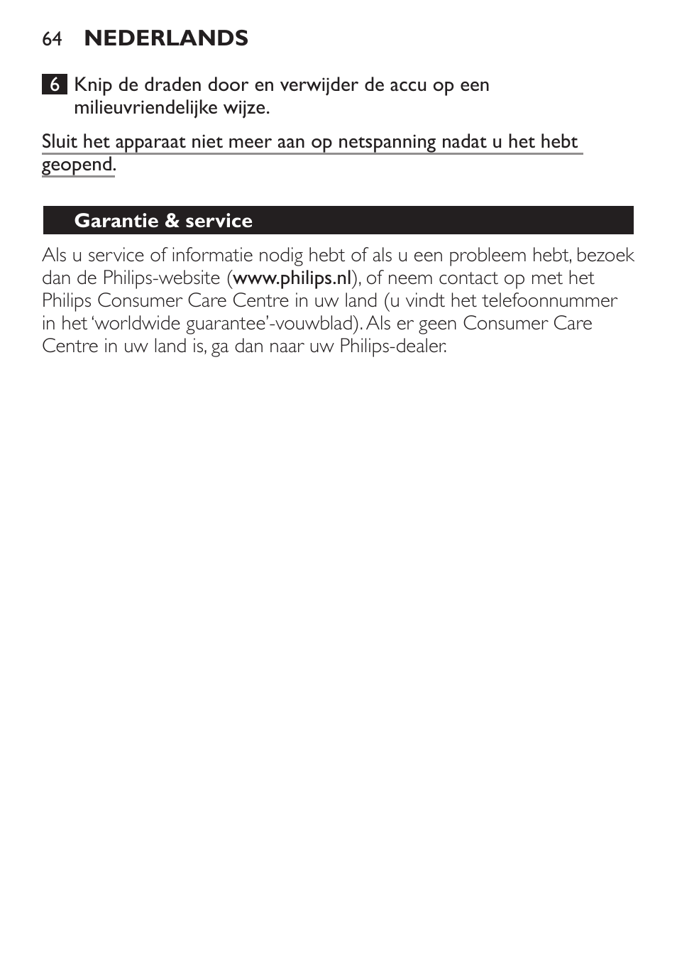 Garantie & service | Philips HAIRCLIPPER Series 1000 Haarschneider User Manual | Page 64 / 92