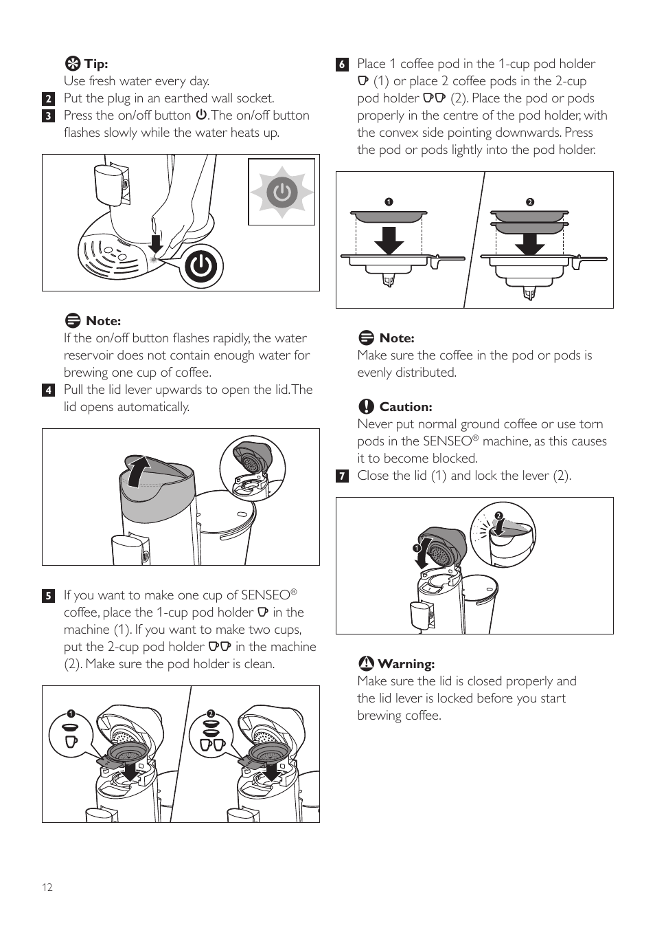 Philips SENSEO® Twist Kaffeepadmaschine User Manual | Page 12 / 138