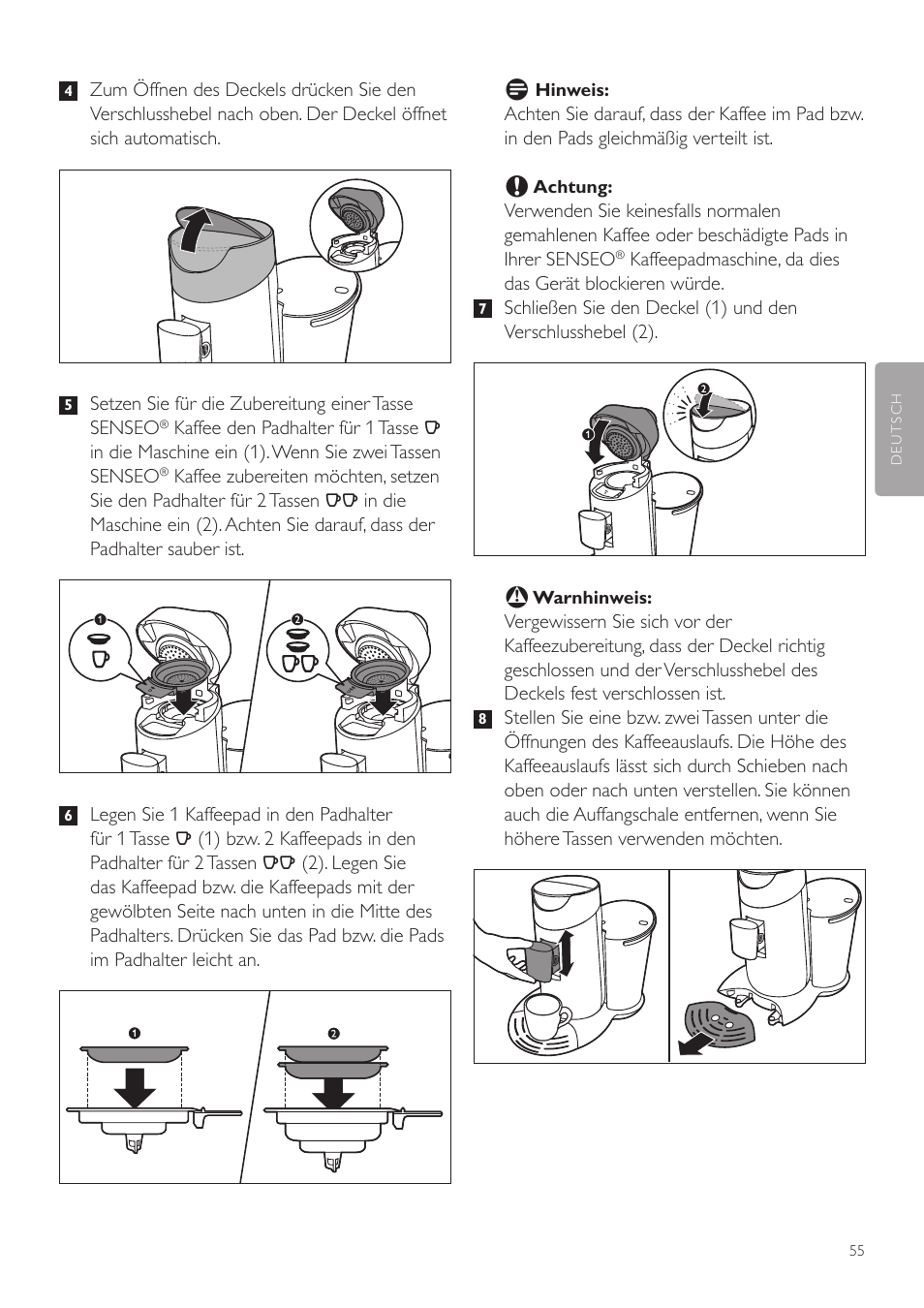 Philips SENSEO® Twist Kaffeepadmaschine User Manual | Page 55 / 138