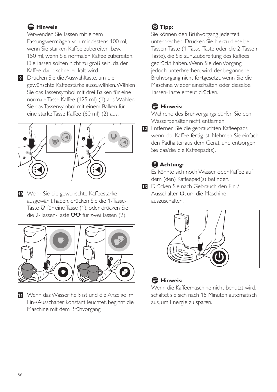 Philips SENSEO® Twist Kaffeepadmaschine User Manual | Page 56 / 138