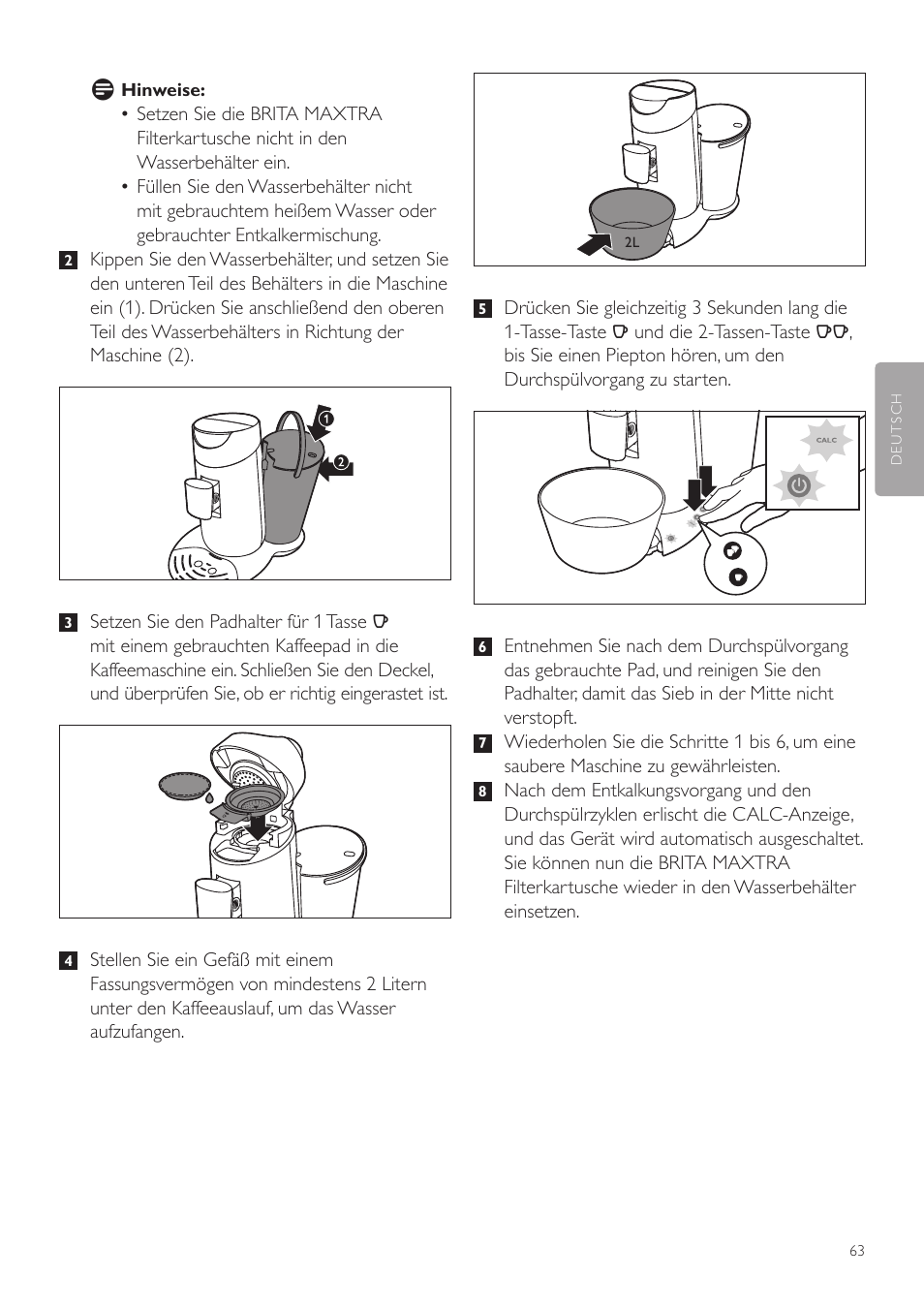 Philips SENSEO® Twist Kaffeepadmaschine User Manual | Page 63 / 138