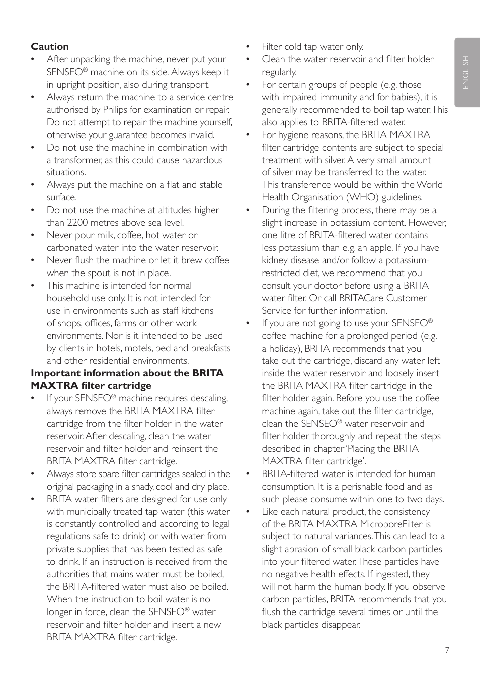 Philips SENSEO® Twist Kaffeepadmaschine User Manual | Page 7 / 138