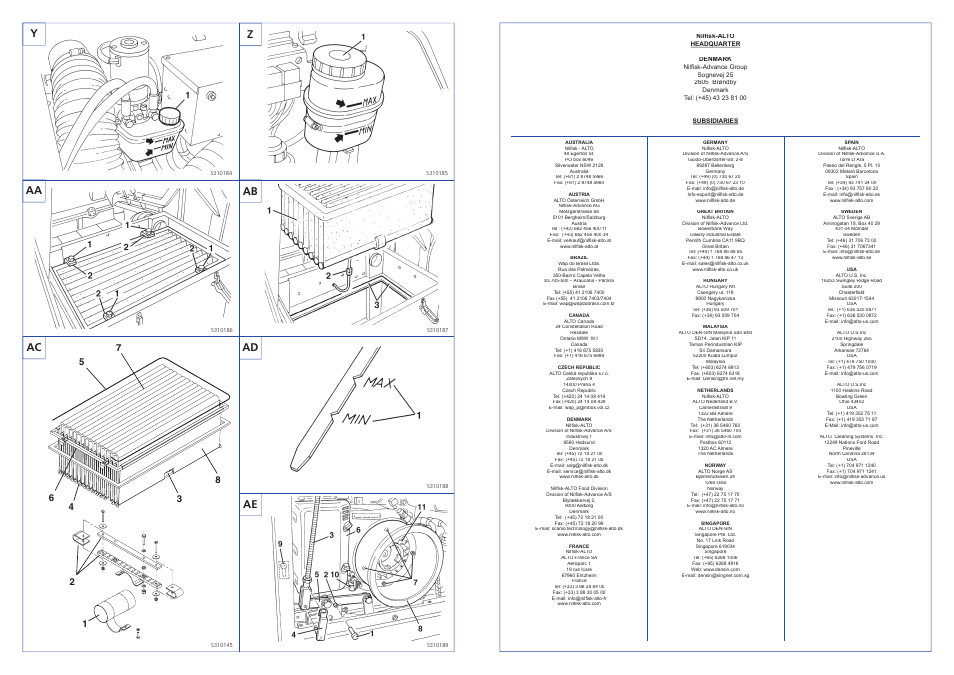 Aa ab ac ad | Nilfisk-ALTO 580 P User Manual | Page 26 / 26