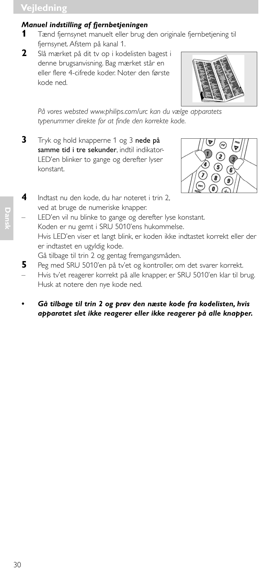 Vejledning | Philips Universal-Fernbedienung User Manual | Page 29 / 63