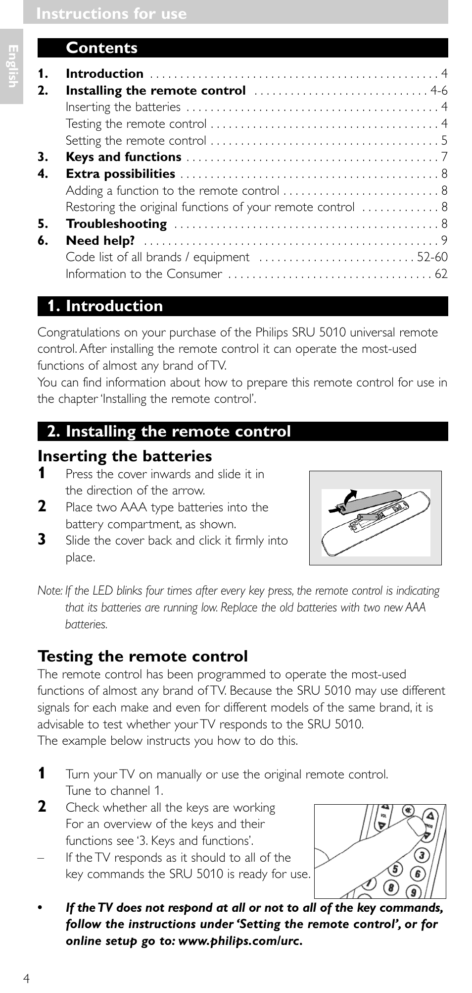 Philips Universal-Fernbedienung User Manual | Page 3 / 63