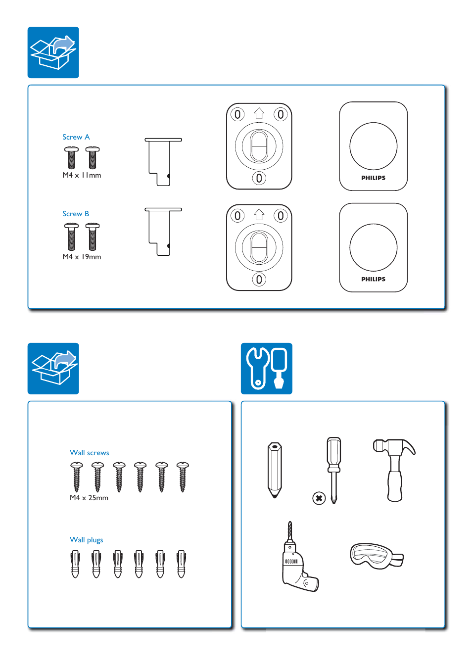 Philips Wandhalterungen für die Lautsprecher User Manual | Page 2 / 6