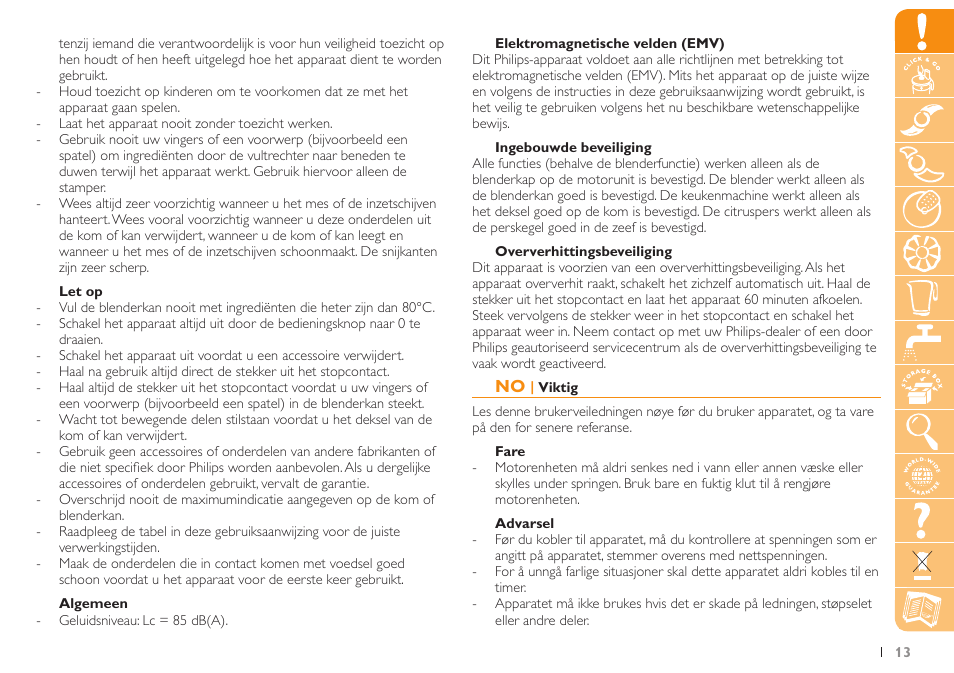 Philips Küchenmaschine User Manual | Page 13 / 88