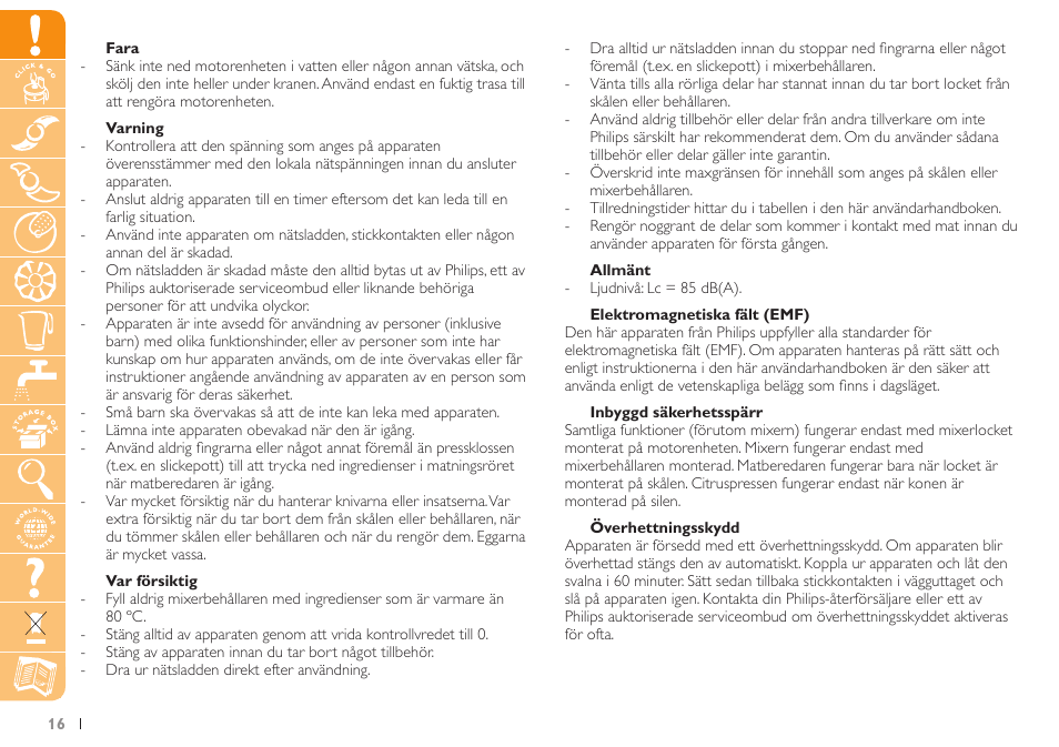 Philips Küchenmaschine User Manual | Page 16 / 88