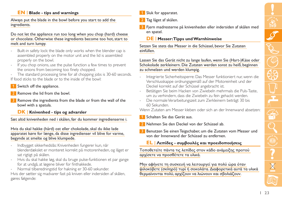 Philips Küchenmaschine User Manual | Page 23 / 88