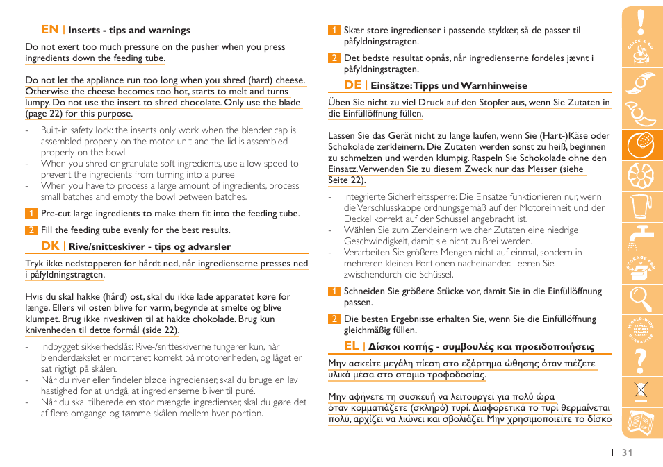 Philips Küchenmaschine User Manual | Page 31 / 88