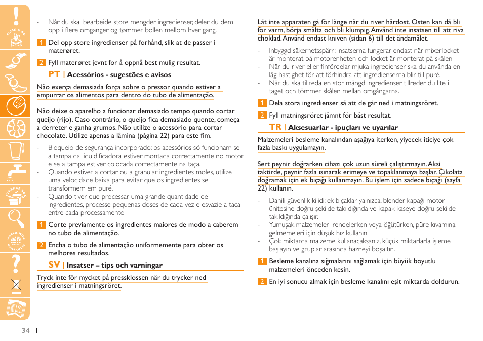 Philips Küchenmaschine User Manual | Page 34 / 88