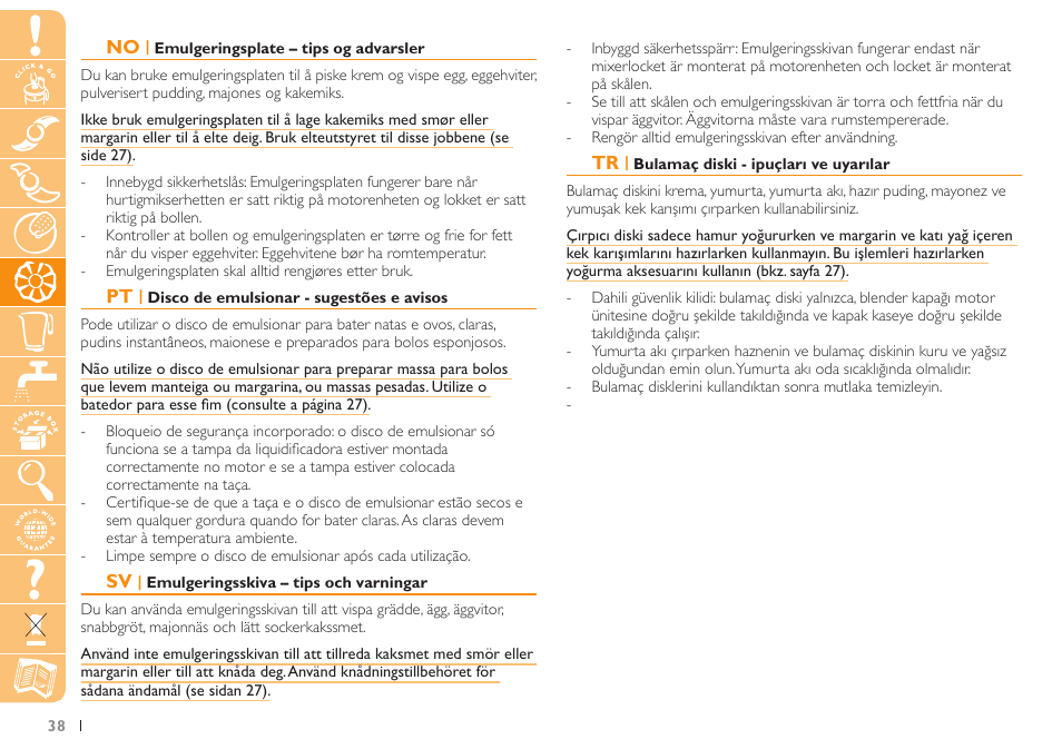 Philips Küchenmaschine User Manual | Page 38 / 88