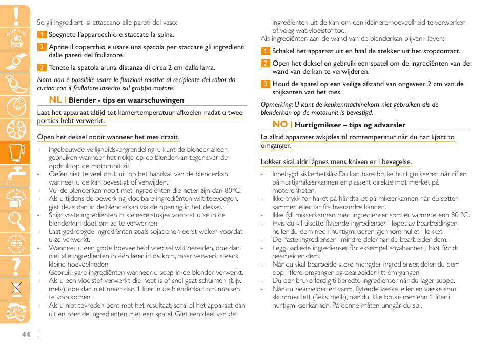 Philips Küchenmaschine User Manual | Page 44 / 88