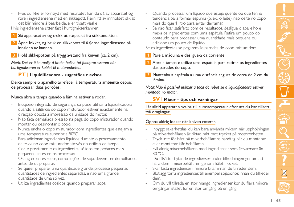 Philips Küchenmaschine User Manual | Page 45 / 88