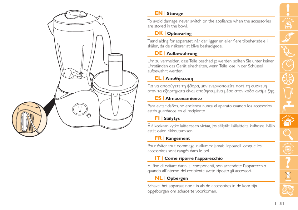 Philips Küchenmaschine User Manual | Page 51 / 88