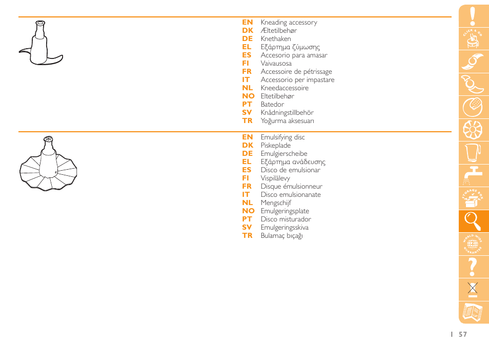 Philips Küchenmaschine User Manual | Page 57 / 88