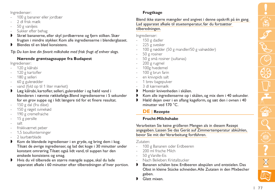 Philips Küchenmaschine User Manual | Page 77 / 88