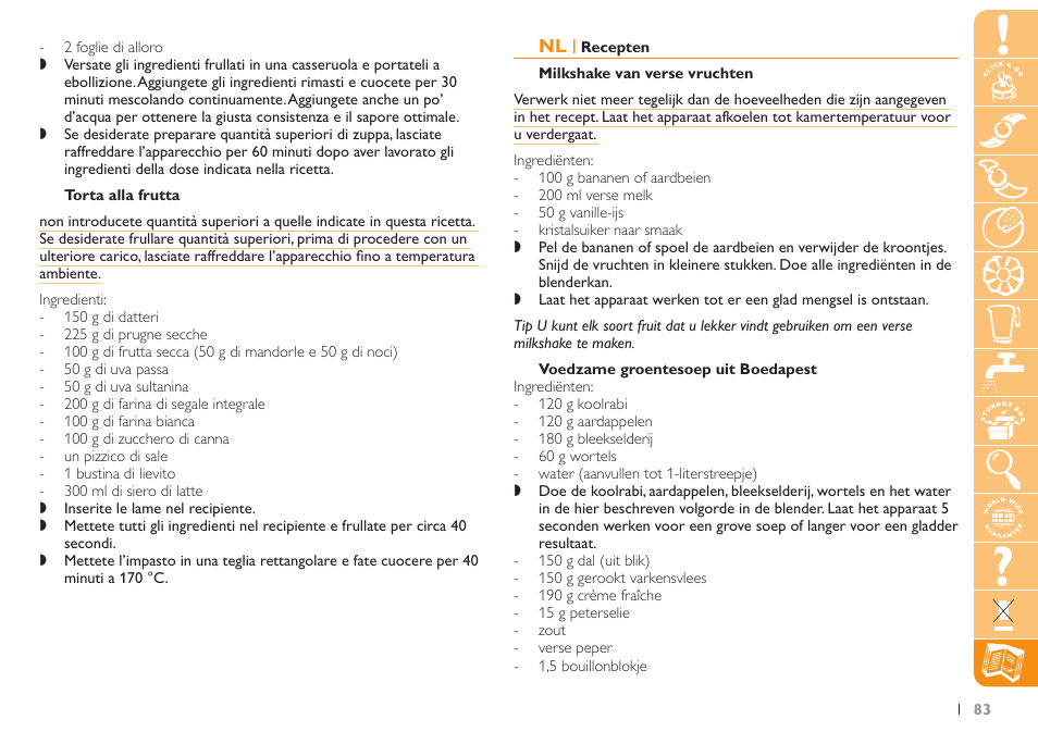 Philips Küchenmaschine User Manual | Page 83 / 88