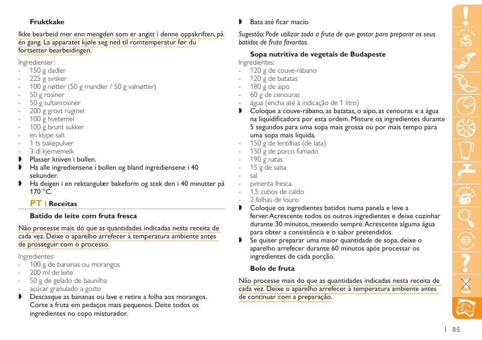 Philips Küchenmaschine User Manual | Page 85 / 88