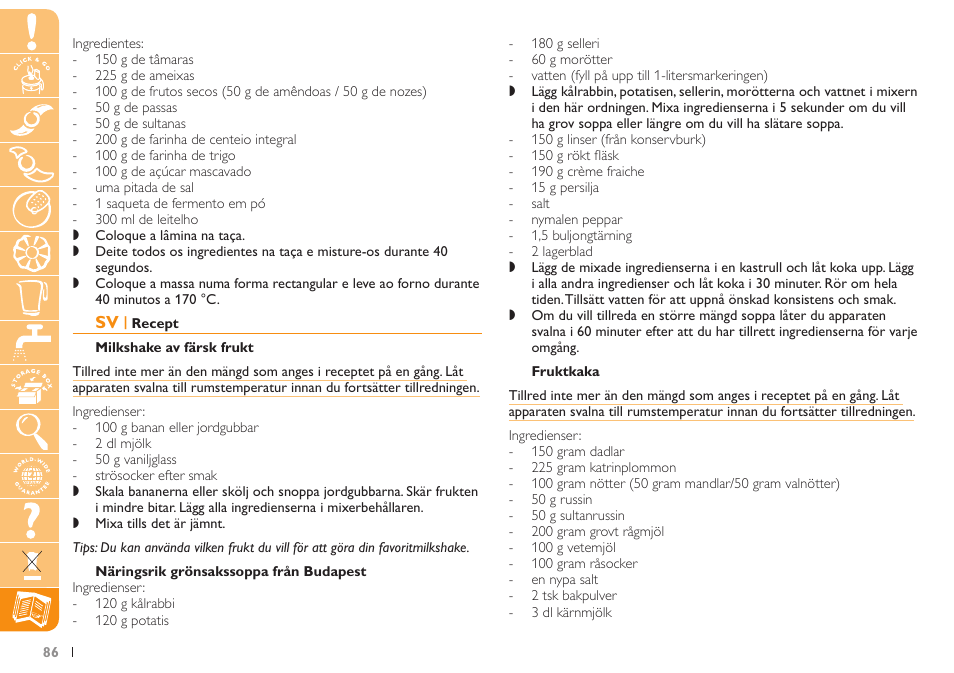 Philips Küchenmaschine User Manual | Page 86 / 88