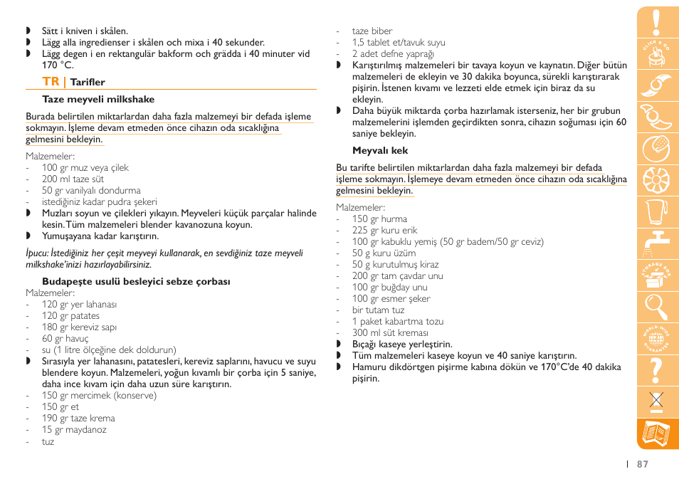 Philips Küchenmaschine User Manual | Page 87 / 88