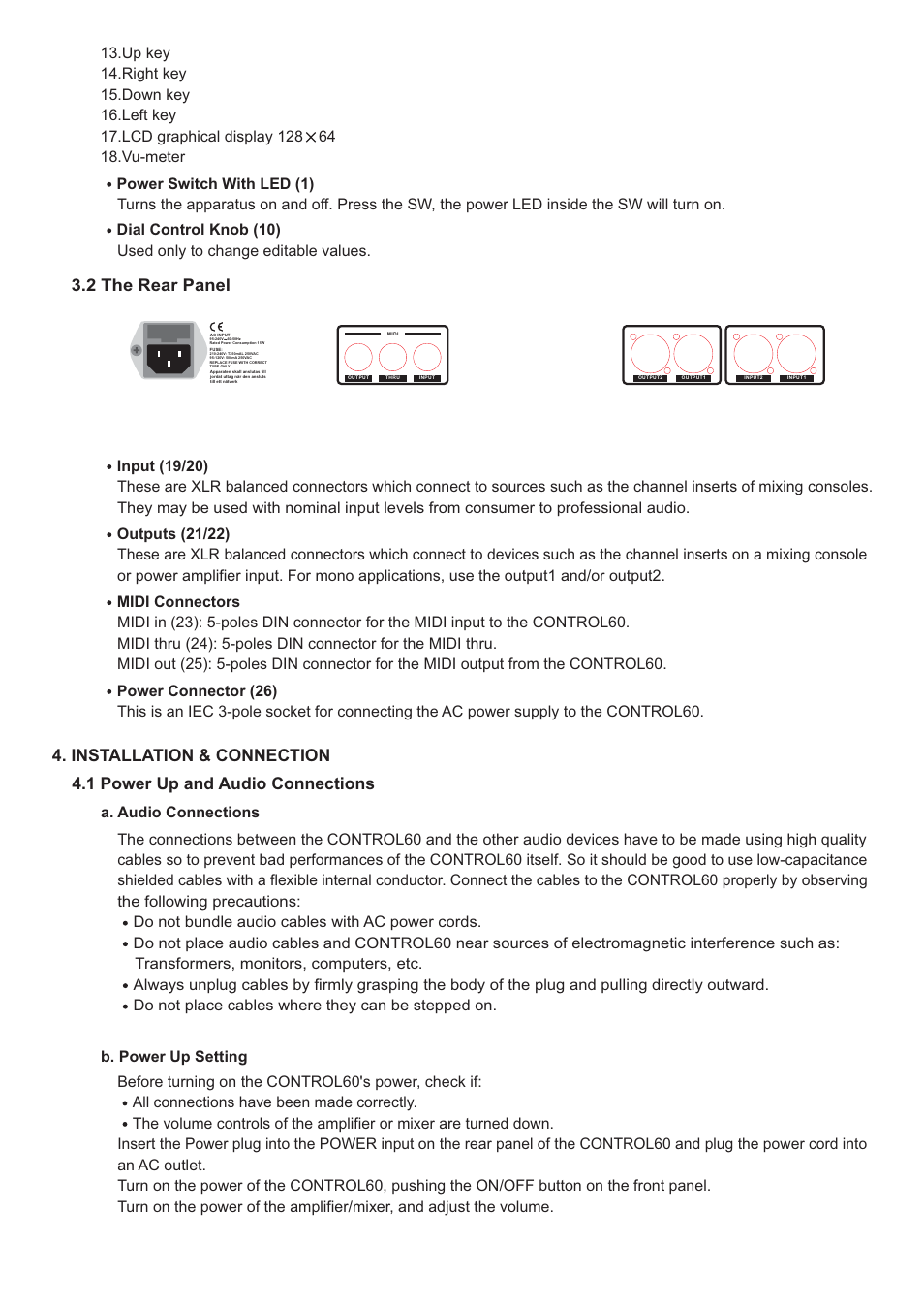 2 the rear panel | Nilfisk-ALTO CONTROL60 User Manual | Page 6 / 18