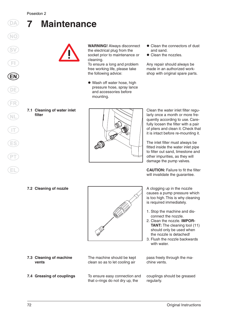 7 maintenance | Nilfisk-ALTO POSEIDON 2 User Manual | Page 13 / 18