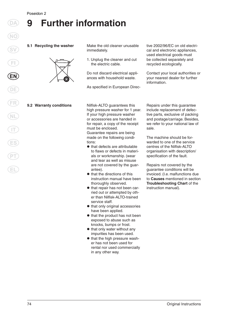 9 further information | Nilfisk-ALTO POSEIDON 2 User Manual | Page 15 / 18
