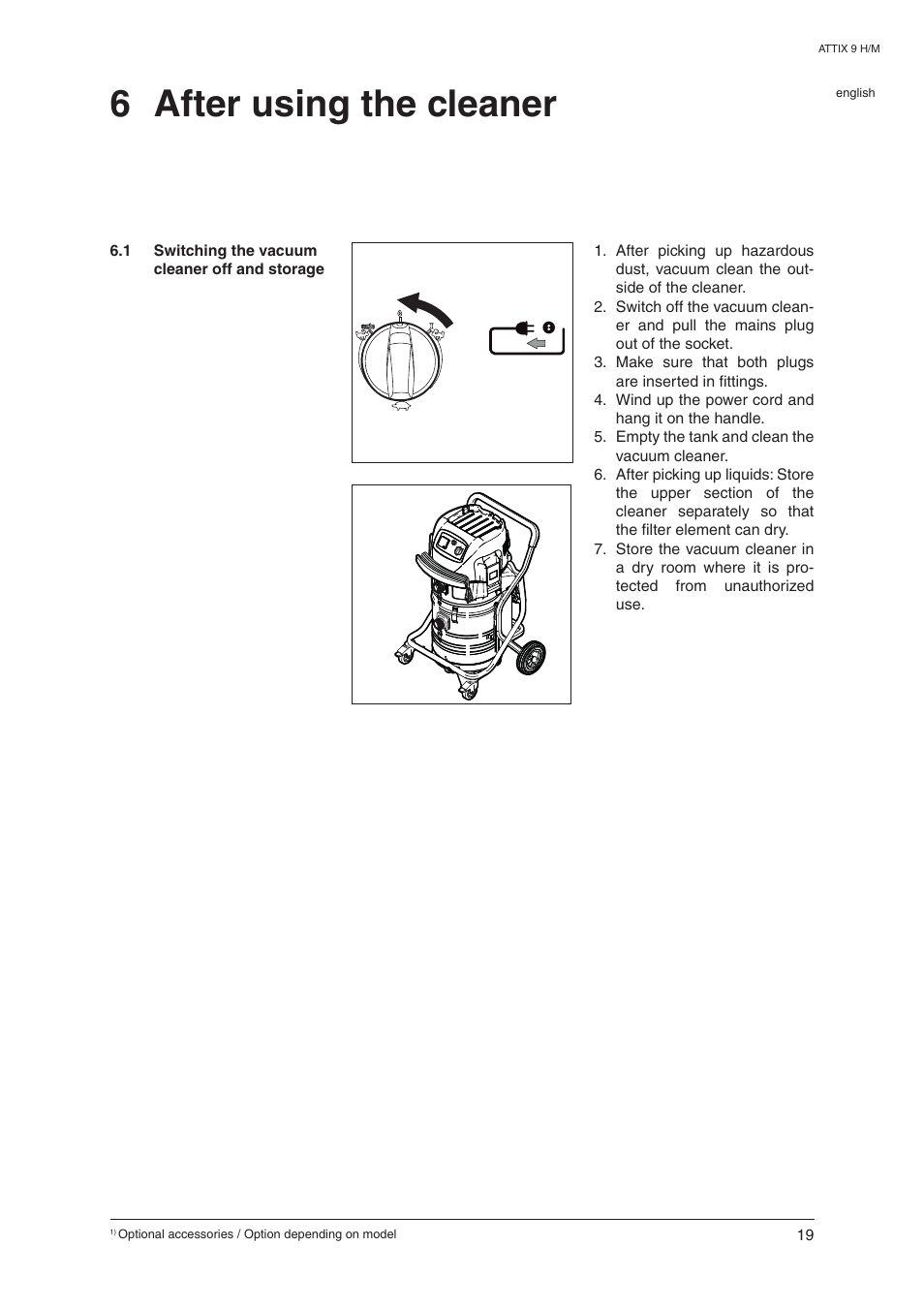 6 after using the cleaner | Nilfisk-ALTO ATTIX 965-0H/M SD XC User Manual | Page 20 / 30