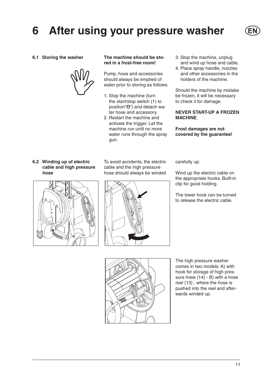 6 after using your pressure washer | Nilfisk-ALTO C 120.4 User Manual | Page 10 / 18