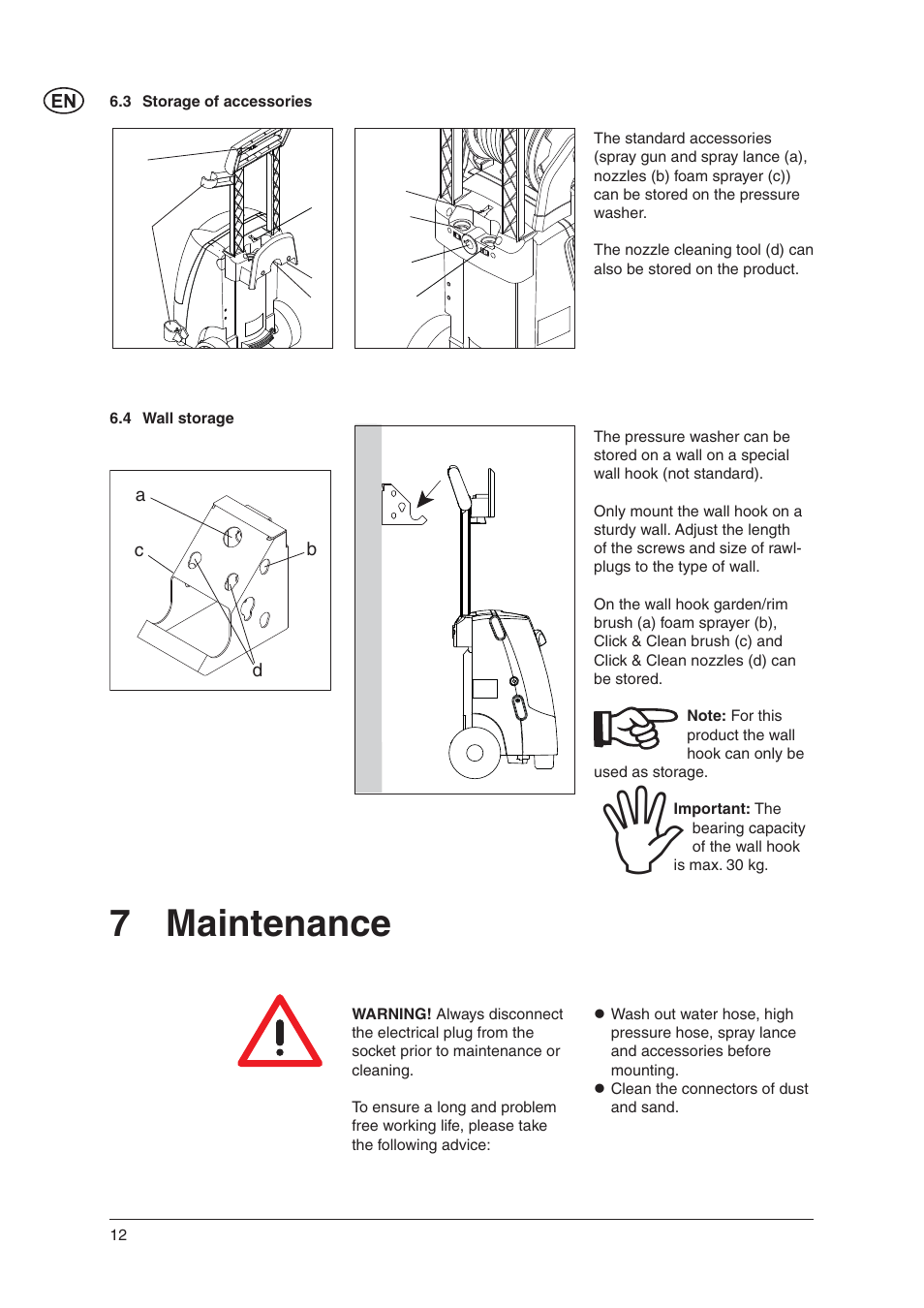 7 maintenance | Nilfisk-ALTO C 120.4 User Manual | Page 11 / 18