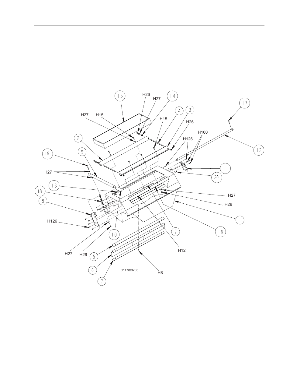 Hopper - exploded view | Nilfisk-ALTO 91WS User Manual | Page 64 / 100