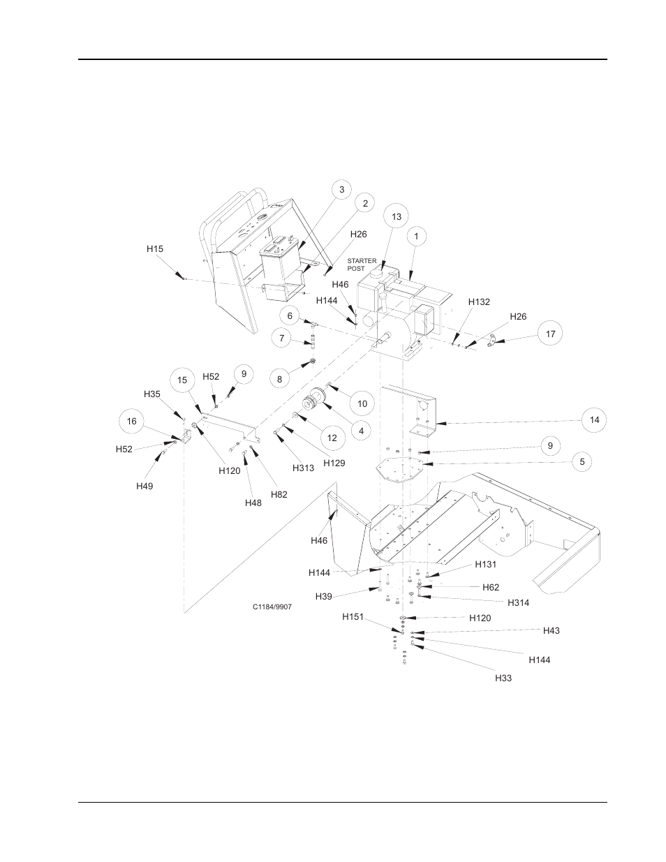 Engine - exploded view | Nilfisk-ALTO 91WS User Manual | Page 72 / 100