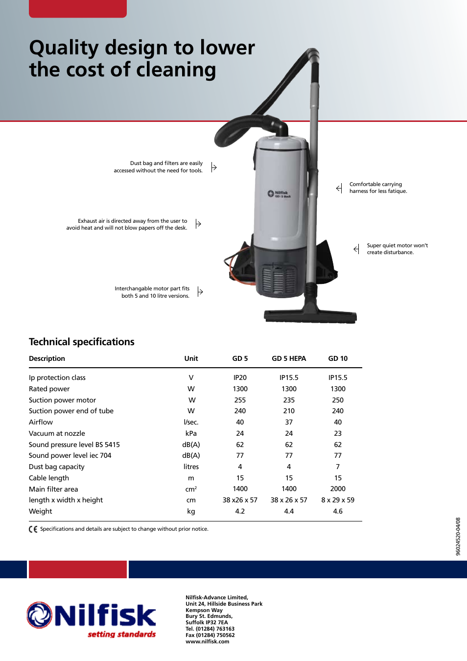 Nilfisk-ALTO GD 5/10 User Manual | 4 pages