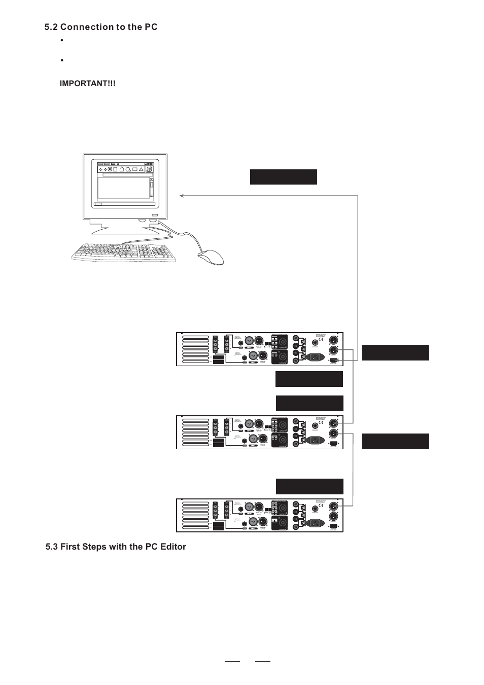 2 connection to the pc, 3 first steps with the pc editor, Important | Nilfisk-ALTO DPA900/1500 User Manual | Page 9 / 20