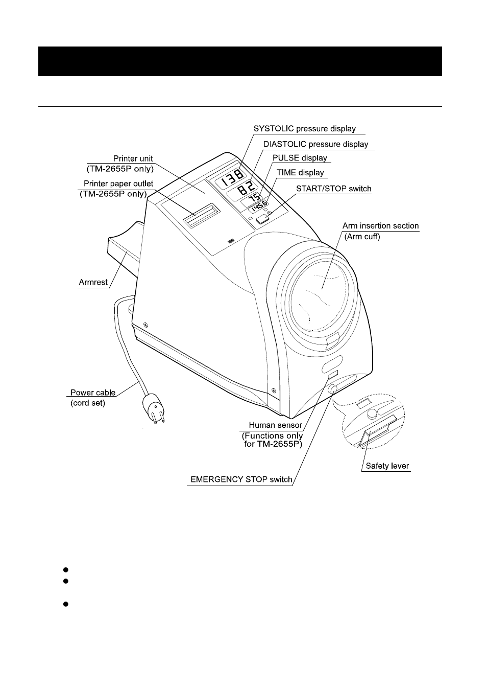 Part names, 1 main unit | A&D TM-2655 User Manual | Page 14 / 32
