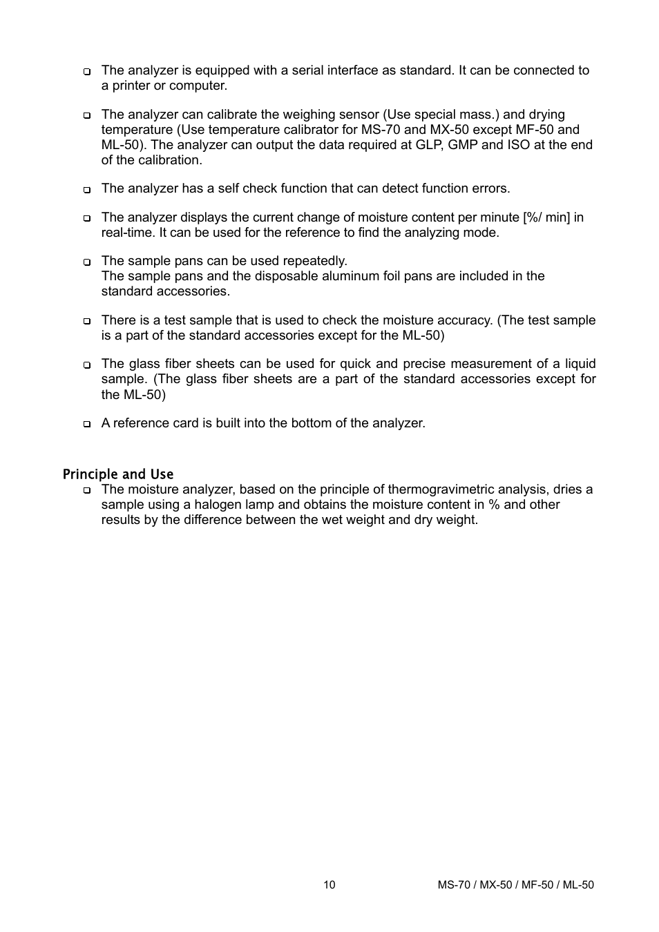 A&D ML-50 User Manual | Page 12 / 74