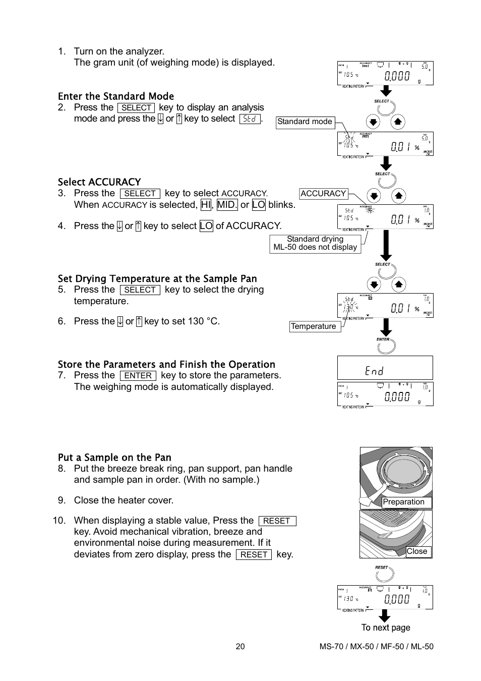 A&D ML-50 User Manual | Page 22 / 74