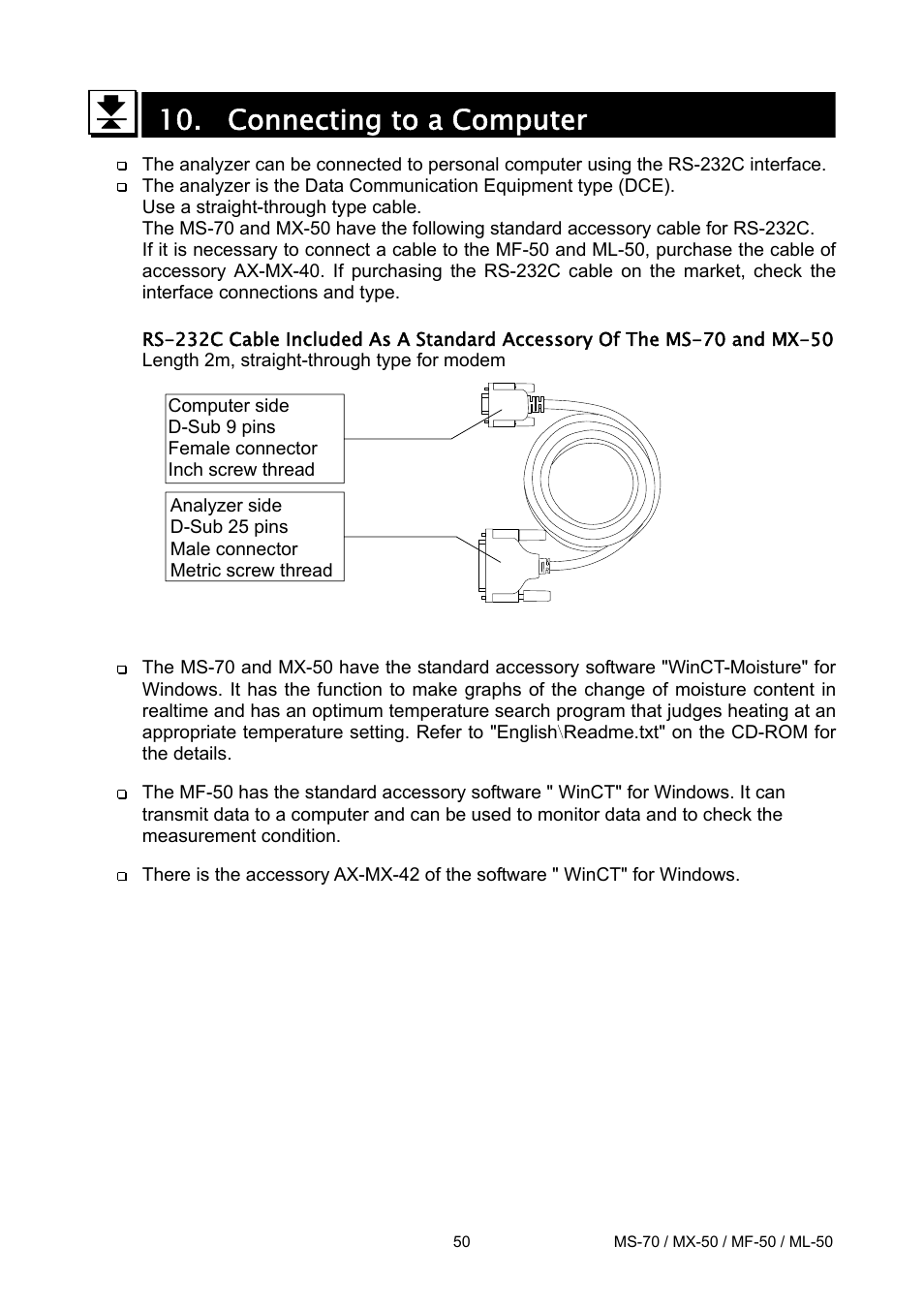 Connecting to a computer | A&D ML-50 User Manual | Page 52 / 74