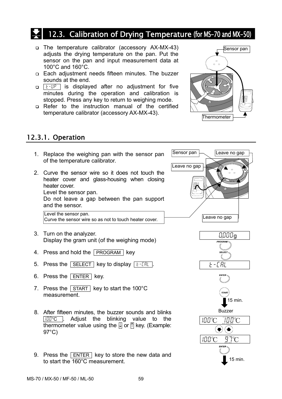 Operation, T-cal | A&D ML-50 User Manual | Page 61 / 74