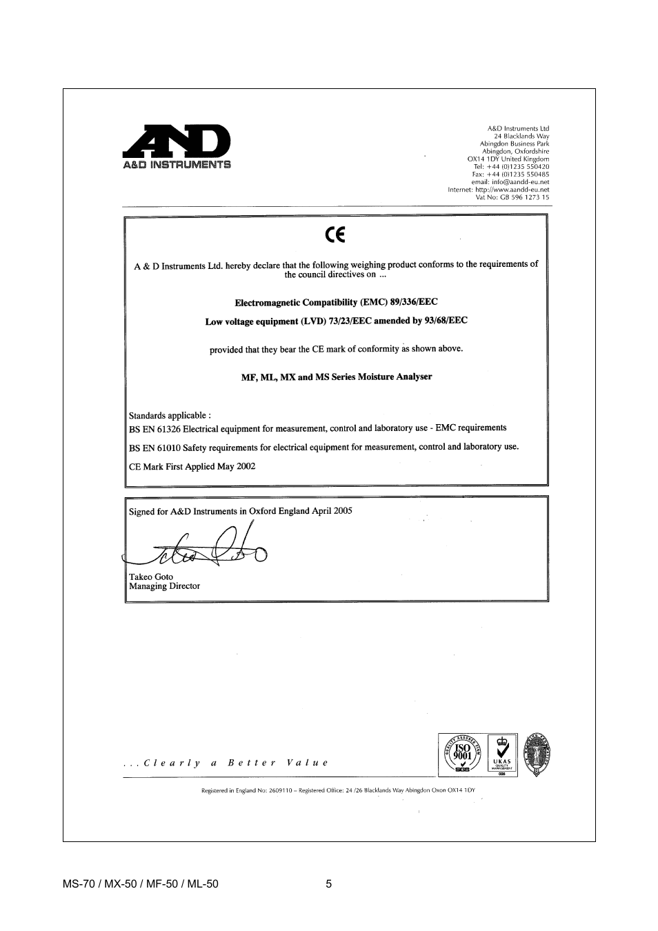 A&D ML-50 User Manual | Page 7 / 74